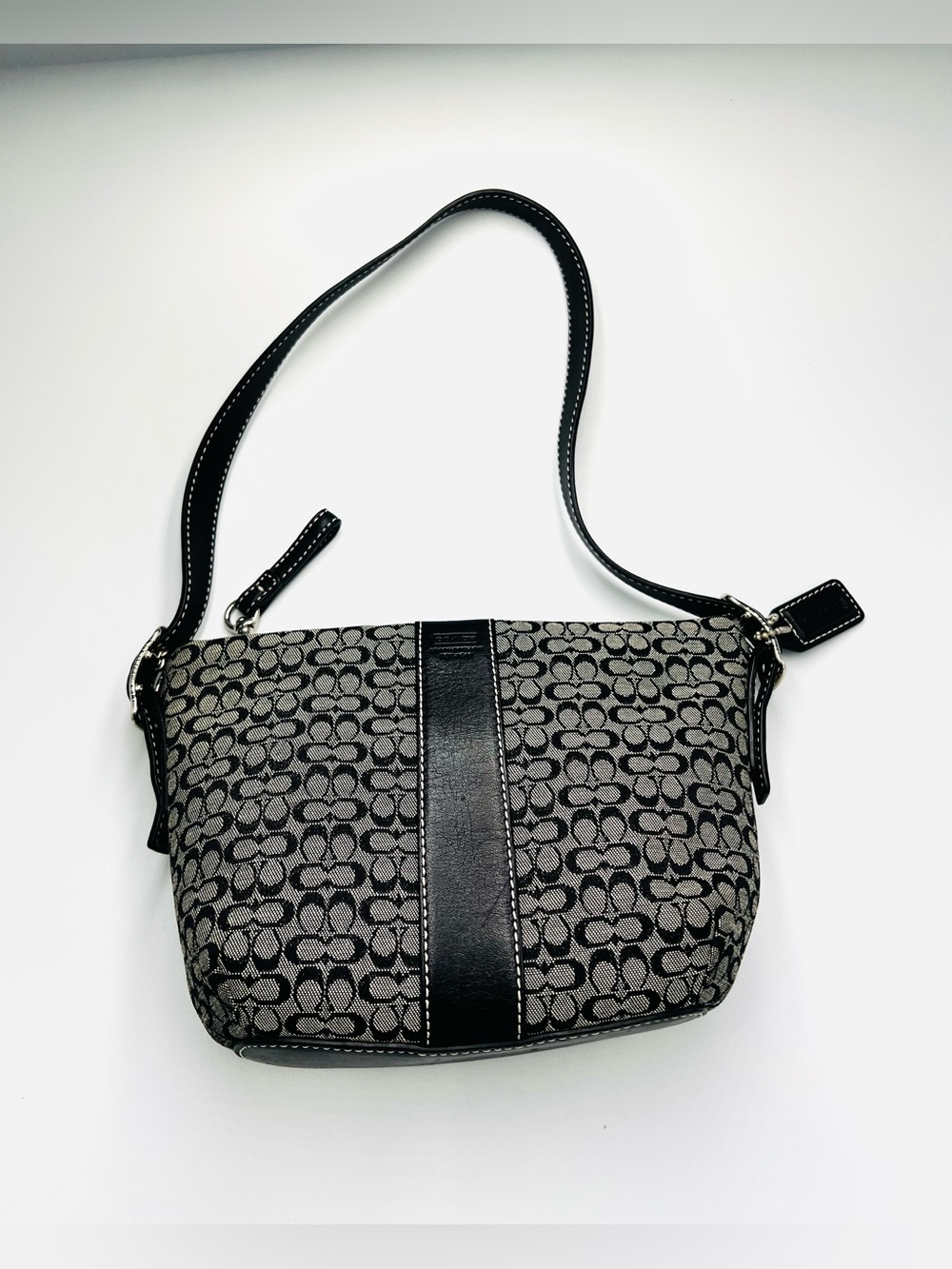 Vintage Coach Y2K Signature Monogram Mini Shoulder Bag